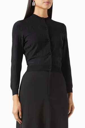 Balenciaga All-over Logo Cardigan in Viscose Knit
