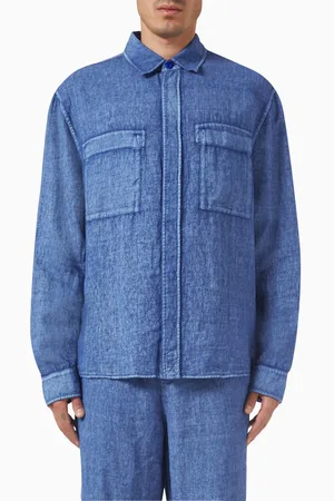 Burberry Long-sleeve Pocket Shirt in Linen