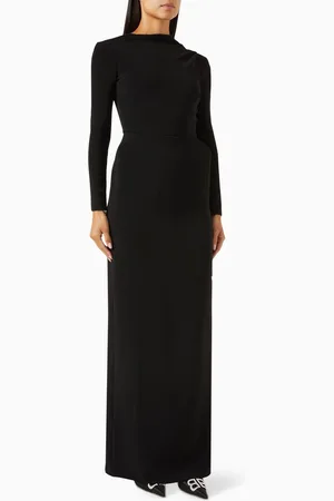Balenciaga Cape Open-back Gown in Stretch Crepe