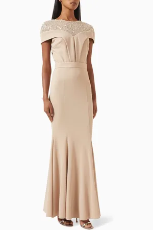 Maxi Long Dresses in the color Beige for women Buy From the Best Brands prices in Dubai FASHIOLA UAE