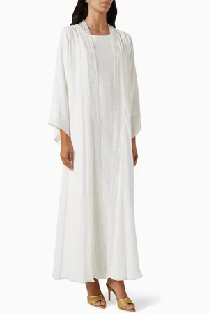 Homa Q Three-piece Abaya Set in Chiffon & Cotton Organza