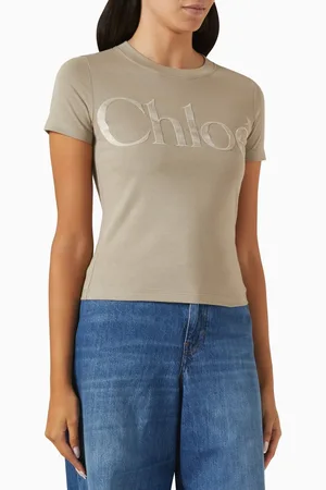 Chloé Logo T-shirt in Cotton Jersey