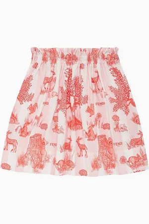 Fendi Pequin-print Skirt in Poplin