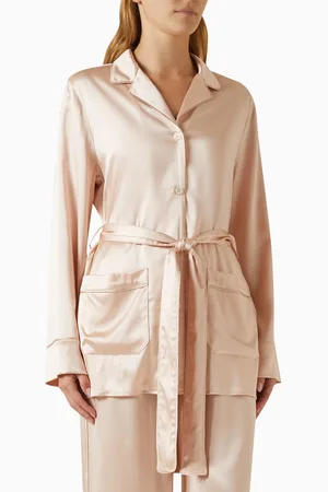 Dolce & Gabbana Belted Pyjama Shirt in Stretch-silk