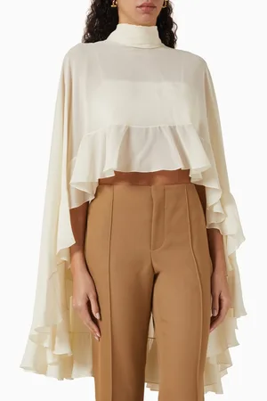 Chloé Ruffled Crop Top in Silk