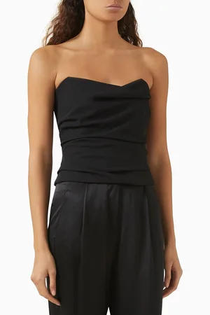 The Sei Cowl Bustier Top in Crepe-suiting