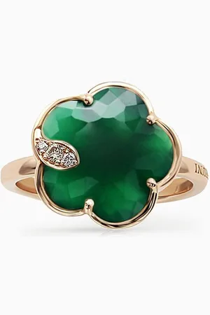 Pasquale Bruni Petit Joli Diamond Ring with Green Agate in 18kt