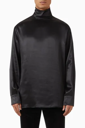 Dolce & Gabbana Turtleneck Shirt in Silk Satin