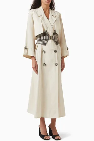 THL Kennedy Trench Coat Belted Abaya in Cotton-flex