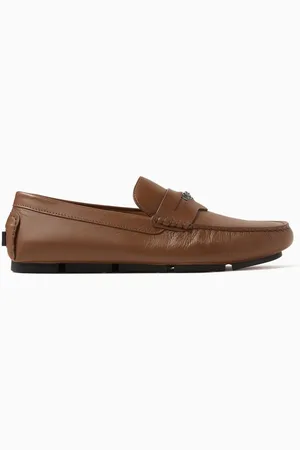 VERSACE Medusa Biggie Driver Shoes in Leather