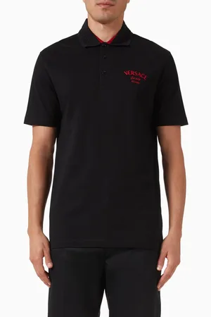 VERSACE Milano Stamp Polo Shirt in Cotton