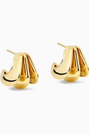 Missoma Triple Ridge Dome Earrings 18kt Recycled -plated Brass