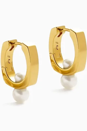Missoma Small Button Pearl Earrings in 18kt Gold Vermeil on Sterling Silver