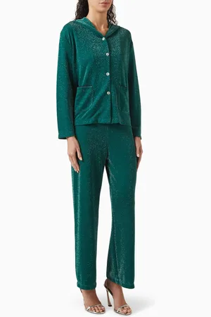 Sleeper Kylie Hooded Pyjama Set in Stretch-lurex
