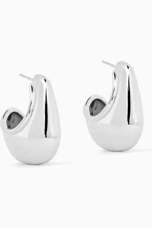 Missoma Hera Dome Large Hoop Earrings in Rhodium-plated Brass