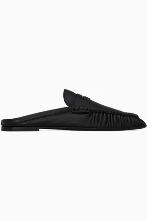 Saint Laurent Le Loafer Penny Mules In Smooth Leather