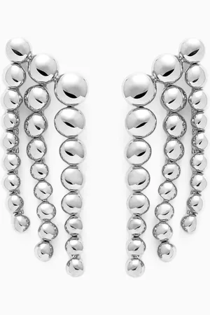 Missoma Beaded Waterfall Drop Earrings in Rhodium-plated Recycled Sterling