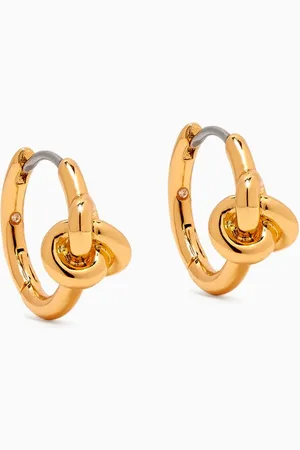Kate Spade Double Knot Huggie Earrings in Plated Metal
