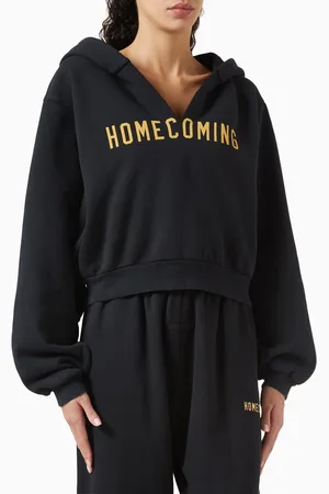 FEAR OF GOD V-neck Crop Hoodie in Cotton-fleecev