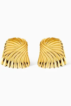 Missoma Ripple Stud Earrings in 18kt Recycled -plated Brass