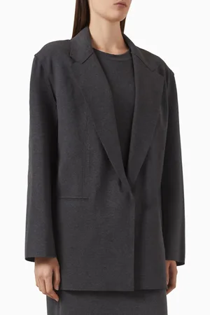 Norma Kamali Oversized Single-breasted Jacket in Stretch Terry