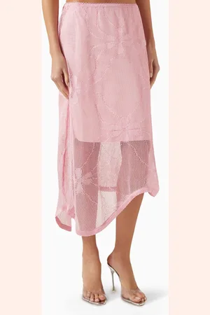 Asta Resort Claudia Crochet Midi Skirt in Organic Cotton-blend
