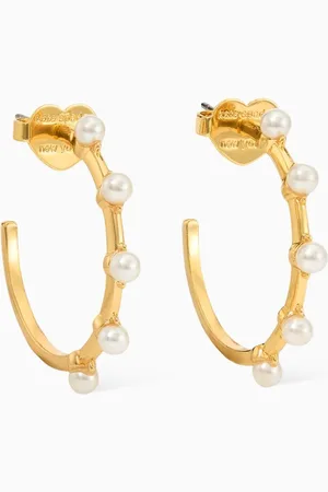 Kate Spade Hint of Shimmer Hoop Earrings in Gold-tone Metal