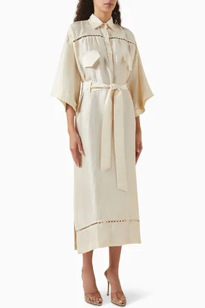 Twinkle Hanspal Rochelle Belted Kaftan in Silk