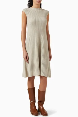 Loro Piana Cervatto Knitted Midi Dress in Baby Cashmere