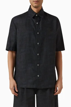 OFF-WHITE 90s Logo Bowling Shirt in Linen