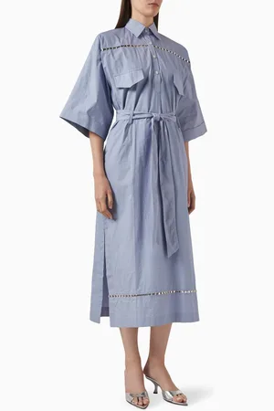 Twinkle Hanspal Tessa Belted Kaftan in Poplin