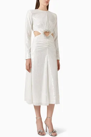 ROTATE Sequin Cut-out Midi Dress