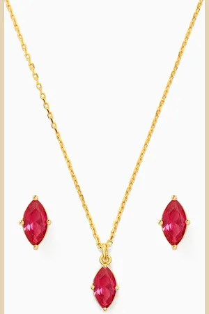 Kate Spade Signature Solitaire Earrings & Necklace Set in Gold-tone Metal