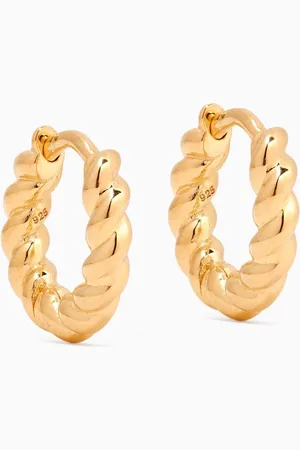 Missoma Twisted Helical Huggie Earrings in 18kt -plated Vermeil