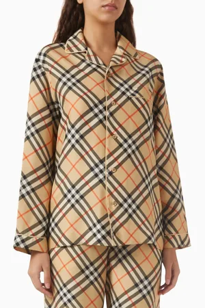 Burberry Vintage Check Pyjama Top in Silk