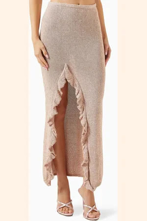 Asta Resort Michaela Split Maxi Skirt in Sequin Knit