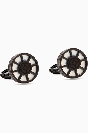 MONTEGRAPPA Wheel Cufflinks in Stainless Steel