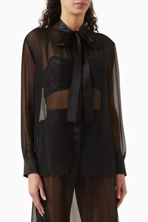 Dolce & Gabbana Bow-neck Shirt in Silk Chiffon