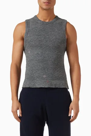 Maison Margiela Summer Shetland Knit Tank Top in Wool-linen