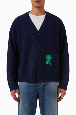 J.W.Anderson Rosette Patch pocket Cardigan in Merino Wool