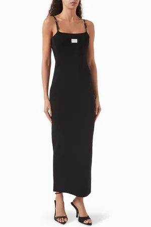 Acne Studios Logo-plaque Knit Maxi Dress in Viscose Blend
