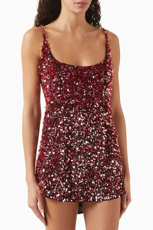 Leslie Amon Romy Embellished Mini Dress in Nylon
