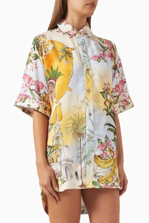 Agua Bendita Magda Printed Shirt in Tencel Blend