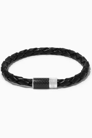 Tateossian Carbon Bracelet in Leather