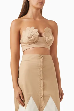 Adriana Degreas Shell Strapless Top in Cotton Blend