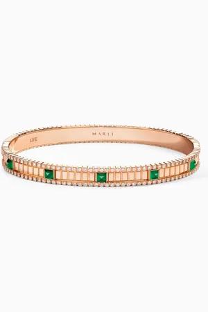 Marli Life Green Agate & Diamond Bracelet in 18kt