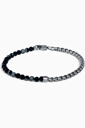Tateossian Sennit Box Bracelet in Ruthenium-plated Sterling Silver