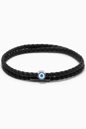 Tateossian Evil Eye Bracelet in Recycled Corn Cable