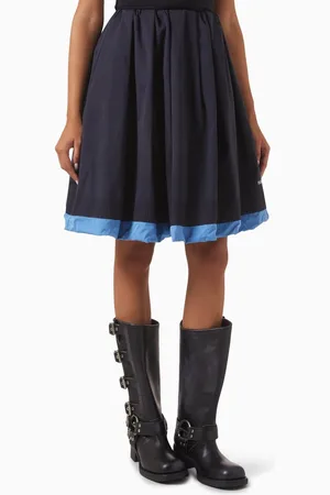 Miu Miu Logo Knitted Skirt in Silk
