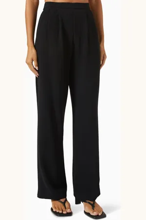 ENZA COSTA High-rise Straight-leg Pants in Crepe